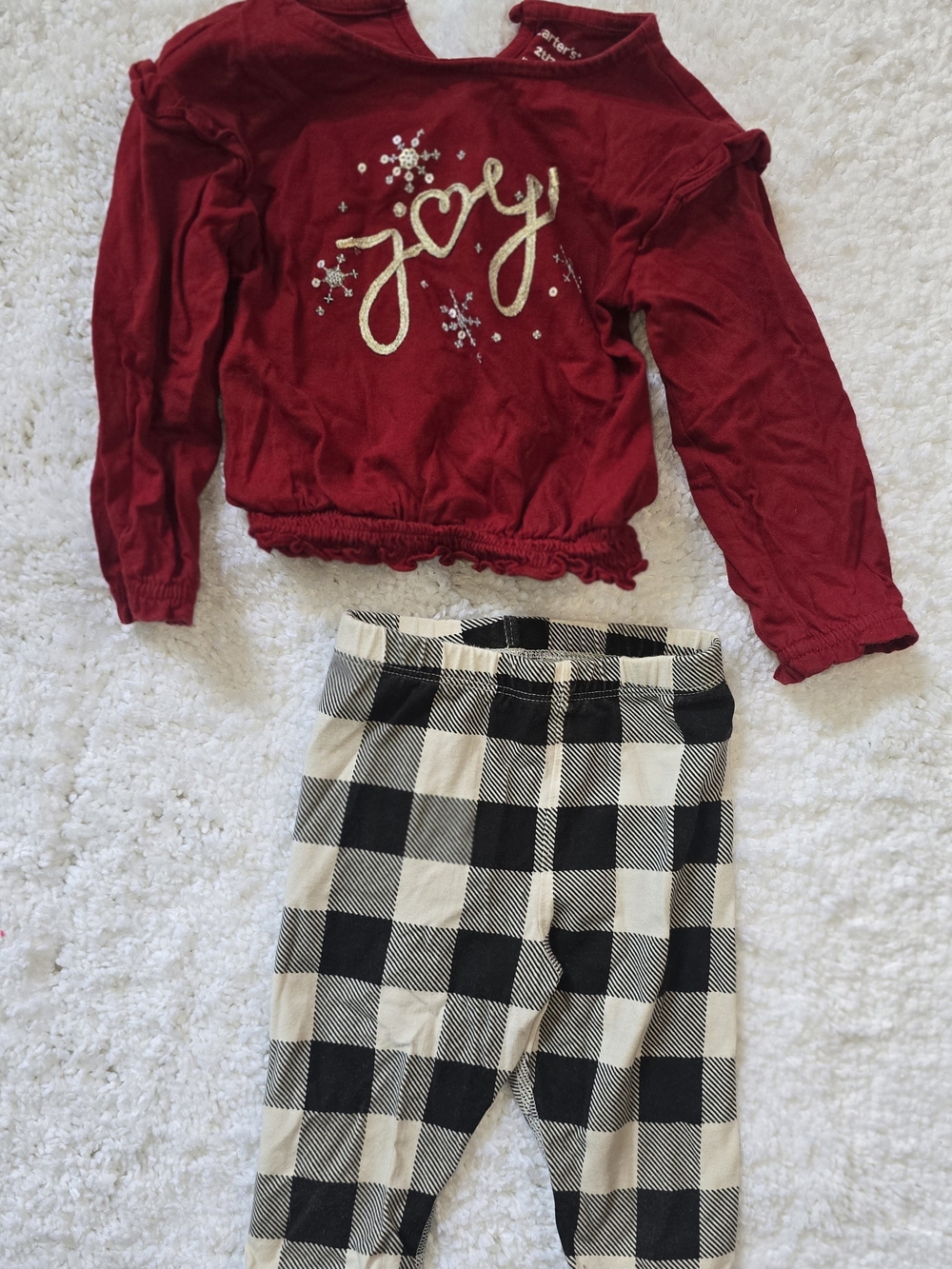 Cat & Jack Black and White Plaid Kids Pajamas